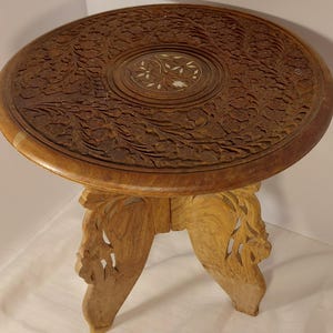 Vintage Teak Singhasan - Ca 1950's Vintage Teak Singhasan - Ca 1950's