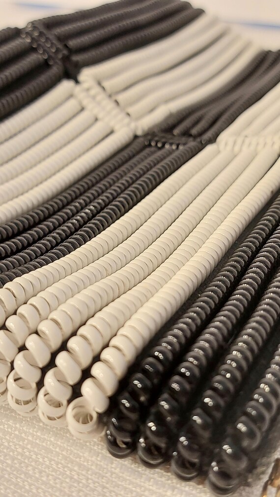 Vintage Telephone Cord Purse, Black & White Geome… - image 5