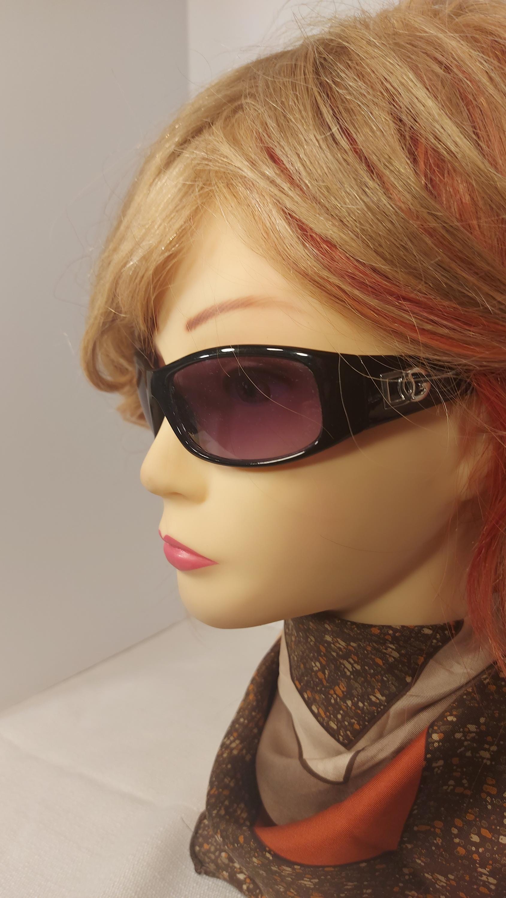 Vintage Y2K D&G Sunglasses, Black Frame, Purple Lens, With Case - Etsy