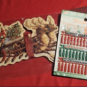 porte-cartes de Noël vintage pour 45 cartes Mamelok Angleterre Saint-Nicolas père Noël renne guirlande murale découpée en relief décoration de vacances