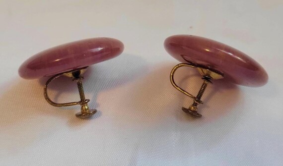 Authentic (tested) Bakelite Screw-back Earrings, … - image 2