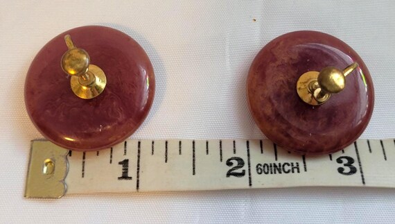 Authentic (tested) Bakelite Screw-back Earrings, … - image 10