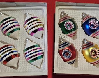 Vintage Y2K Hand Decorated Glass Ornaments - Bradford Novelty Set USA