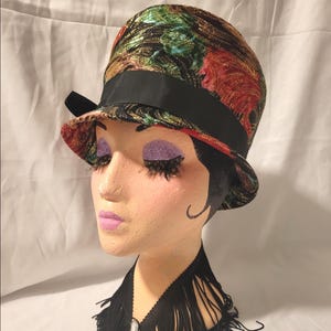 NWT Vintage 1950s 60s  Flower Pot Multi-colored Floral Fabric Dome Shaped Hat 1960s Flower Pot Hat - Etsy main image 4
