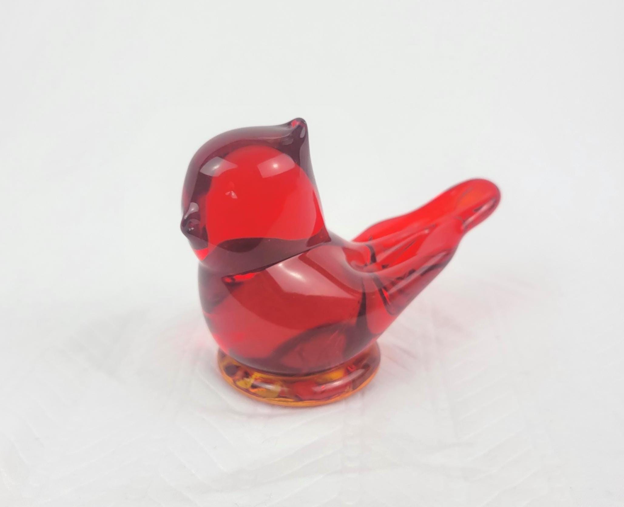Vintage Red Glass Bird - Etsy