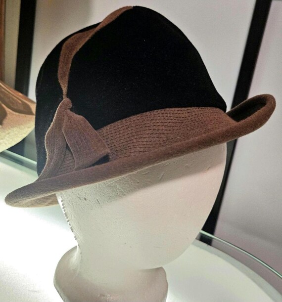 Anita Pineault Vintage Black Felt Bow Hat Anita Pineault - Etsy main image 3