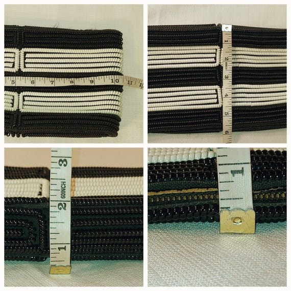 Vintage Telephone Cord Purse, Black & White Geome… - image 10