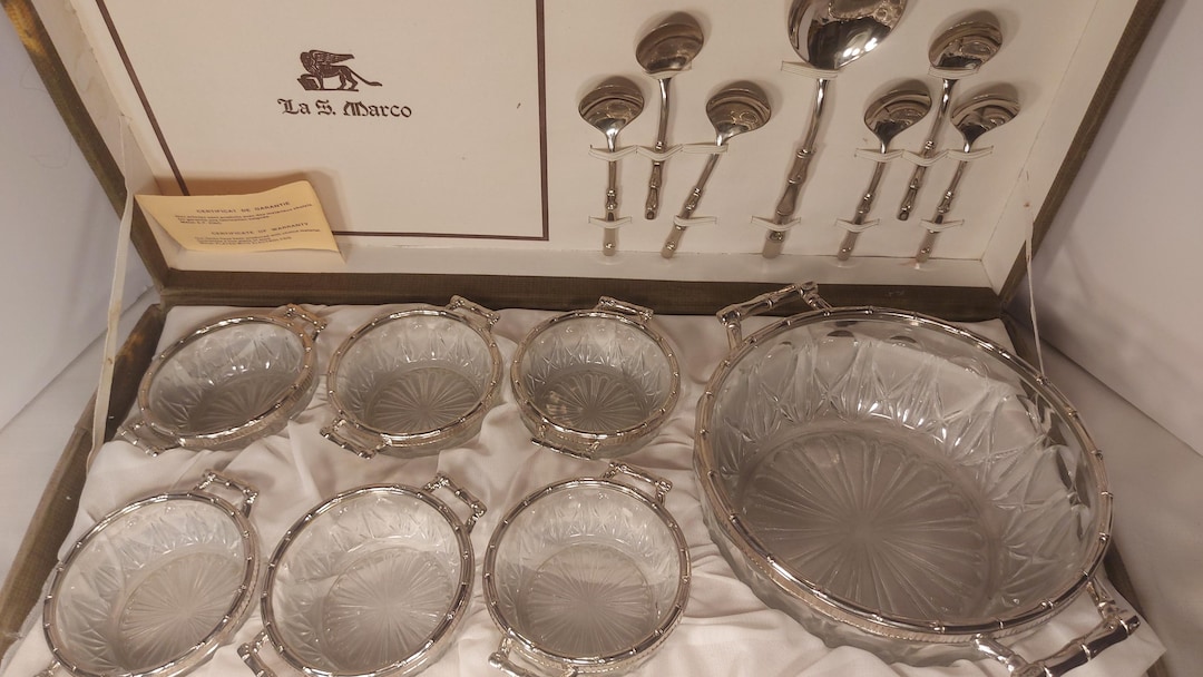 Vintage 1960s La S Marco Italian Made Bowl Set One Large/six Small