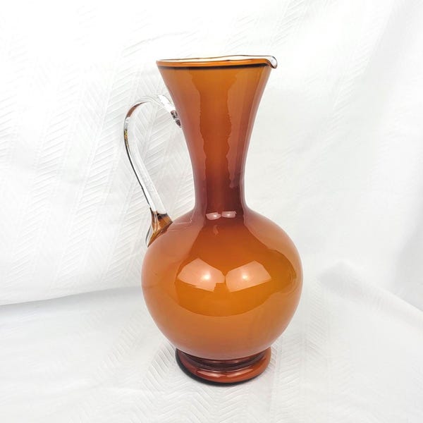 Amber Pitcher Hand Blown - Etsy
