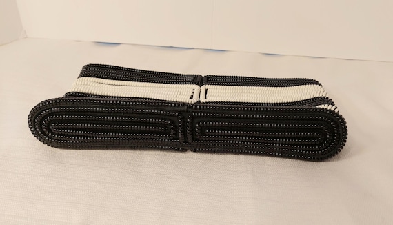 Vintage Telephone Cord Purse, Black & White Geome… - image 4