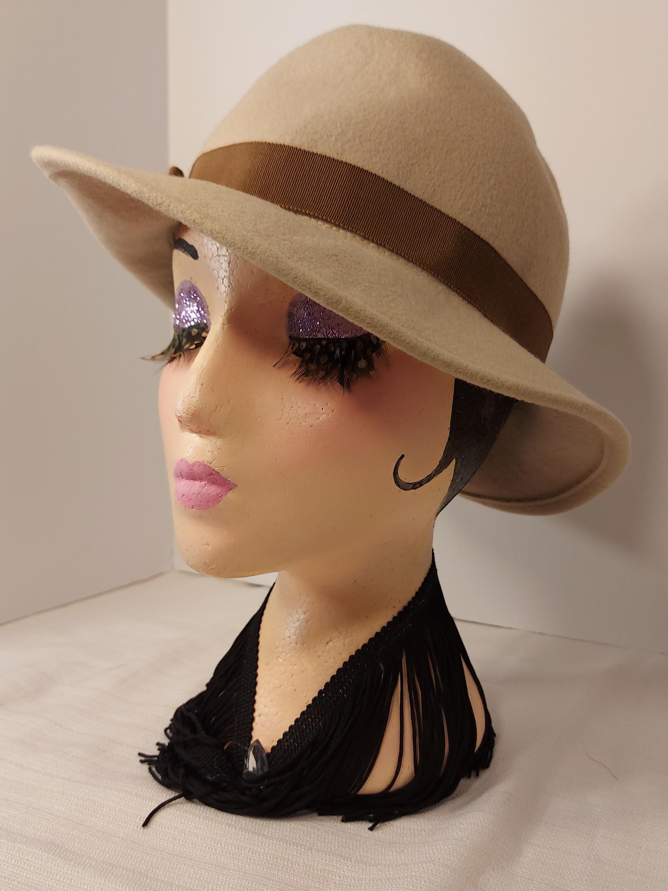 Chic Doeskin Beige Wide-Brim Hat Atlanta - Wide Brim Fedora Hat - Khaki – Dope Headwear main image 4