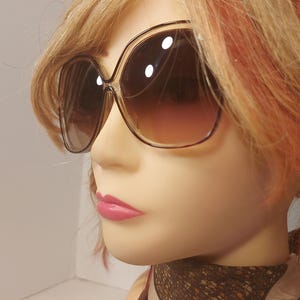 Vintage Coach Y2K Designer Dominique Tortoise Shell/Clear Metal Frames Brown Gradient Lens Oversized Rounded Square Frame Made In Italy