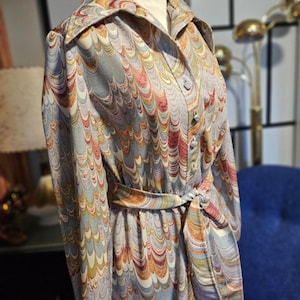 Vintage 70s Psychedelic Maxi Dress: Leslie Fay Original, Boho Groovy