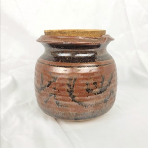 Vintage Jack Herman Canadian Studio Pottery Lidded Jar - Mid-Century Modern Stoneware Canister, Signed J Herman