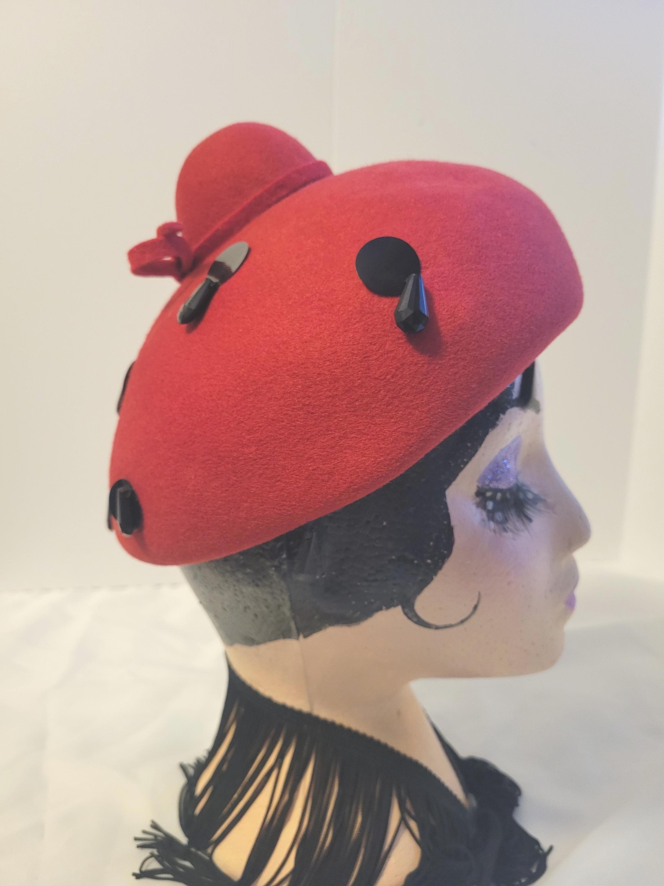 6153 Wool Felt Cartoon Hat Cute Ladybug Decorated Beret Caps For Cosplay Ladybug Felt Party Hat - Etsy main image 3