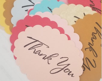 Mini Thank you punches Great for your customers Pack of 30 Scalloped Ovals