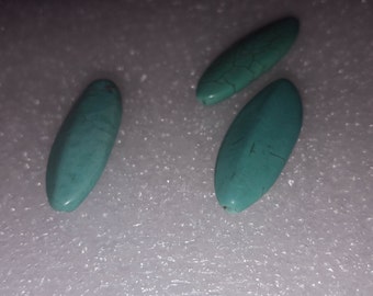 Oblong set of 3 Turquoise Beads