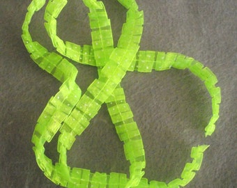 Gathered Lime Green with white polka dot Ribbon Destash