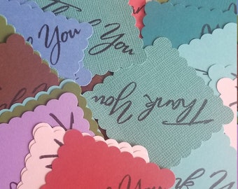 Mini Thank you punches Great for your customers Pack of 25 Scalloped Squares