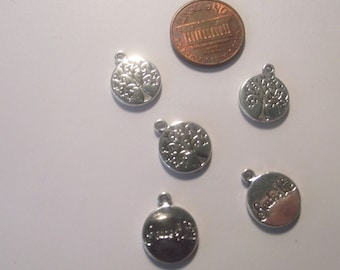 Silvertone tree pendants 5 piece set Component Destash