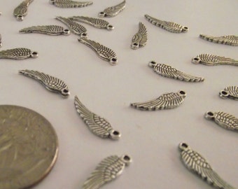 Wing Charms Silver Plate set of 40 Component Destash 17mm