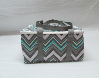 Mint, Gray Chevron Cricut Easy Press Carrying Case / Cricut Easy Press Bag