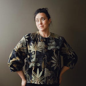 Tapestry Bomber Jacket – Golden Forest, Tropical Jungle Pattern