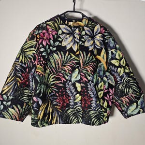 Boho Floral Jacket – Colorful Tropical Print Bomber, Statement Women’s Jacket