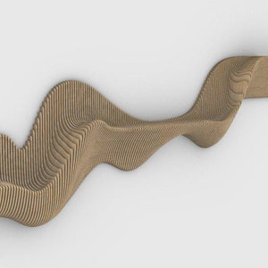 Custom Color Parametric Floating Shelf - Modern Wooden Wall Wavy Shelf Art - Parametric Wave Wooden Unique Decor - Entryway Shelf Design