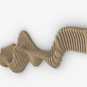 Custom Color Parametric Floating Shelf - Modern Wooden Wall Wavy Shelf Art - Parametric Wave Wooden Unique Decor - Entryway Shelf Design