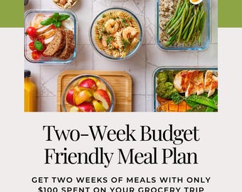 Two-Week Meal Plan - Budget-Friendly Recipes for Lunch and Dinner (Digital Download)