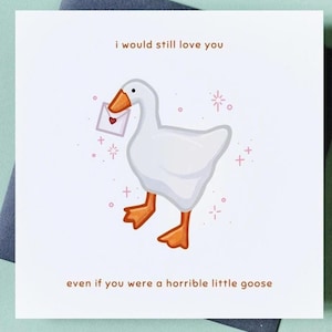Gioco dell'oca senza titolo, biglietto d'amore / Piccola oca orribile / Anniversario, compleanno, San Valentino, matrimonio / Regali carini per giocatori nerd kawaii