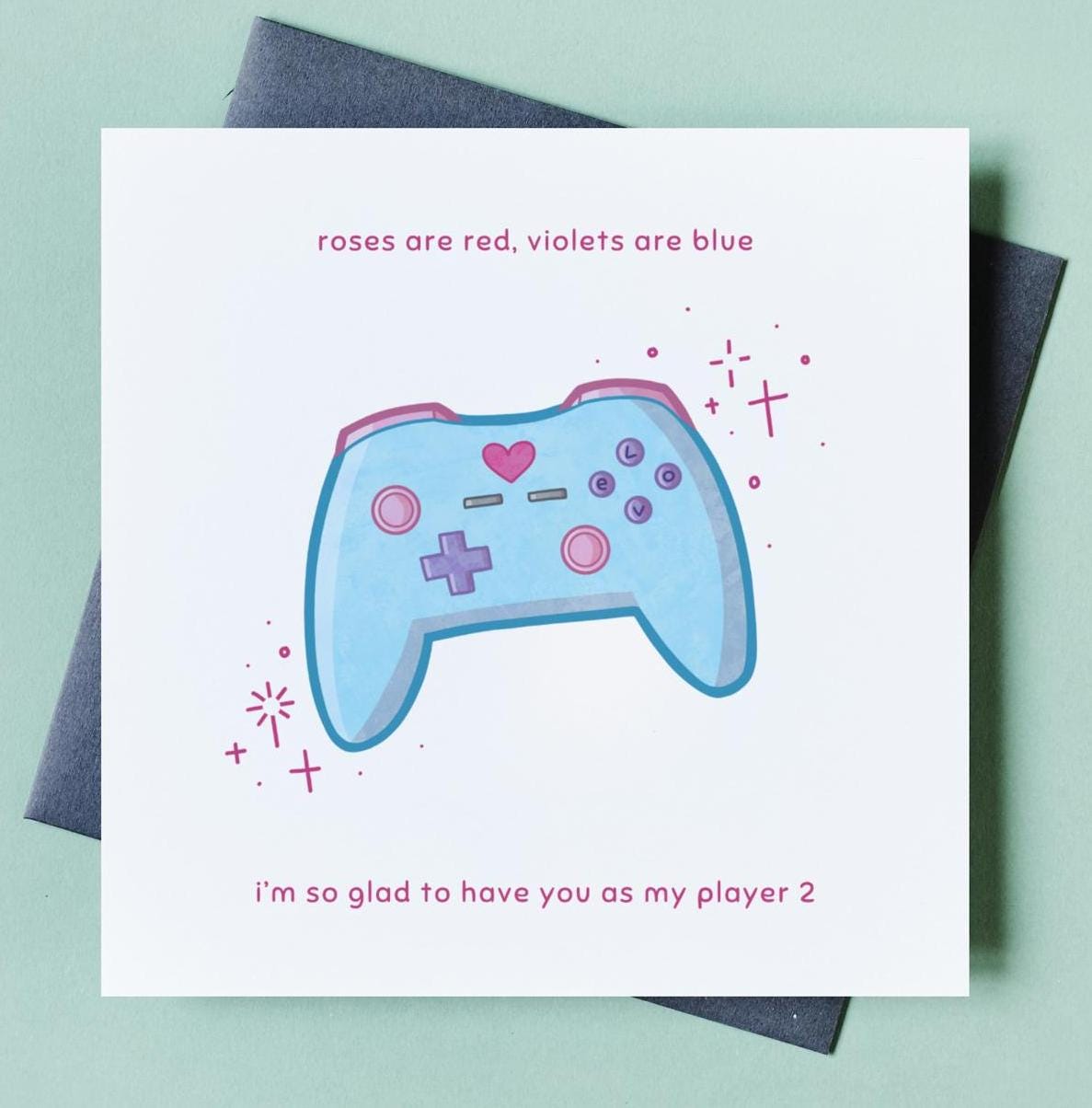 Console Poem Player 2 Video Game Console Controller Poem Love Card | Anniversary ...