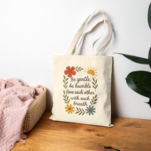 Inspirational Quote Tote Bag, Reusable Cotton Canvas Shopping Bag, Eco-Friendly Gift for Her,Motivational Everyday Tote