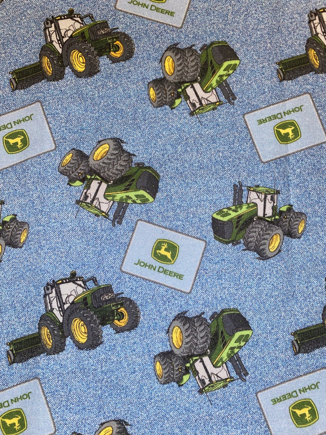 John Deere Fabric, Tractor Fabric, John Deere, Blue Tractors Fabric