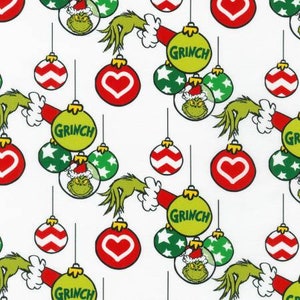 Christmas fabric, Christmas Ornments, Grinch Fabric, Dr. Seuss Fabric, Dr. Seuss Holiday, Robert Kaufman, How The Grinch Stole Christmas,