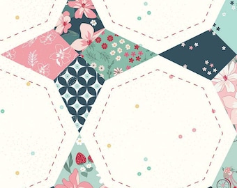 Wide back fabric, Riley Blake Fabric, quilt backing, Berry Market Star, 107/108 Wide Back, Star Multi, floral quilt backing, WB15748