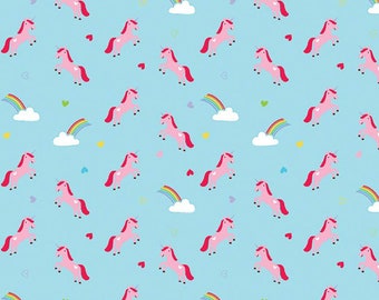 Unicorn FLANNEL fabric, Unicorn fabric, Unicorn  Blue  unicorn  fabric,  Riley Blake fabric,  Fat Quarter, 1/2 yard or  yard