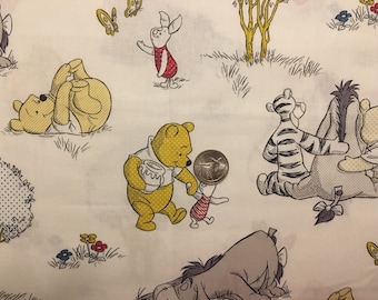 Winnie the Pooh, Pooh fabric,  cotton Calico fabric  quilting apparel cotton  sewing fabric 100% cotton