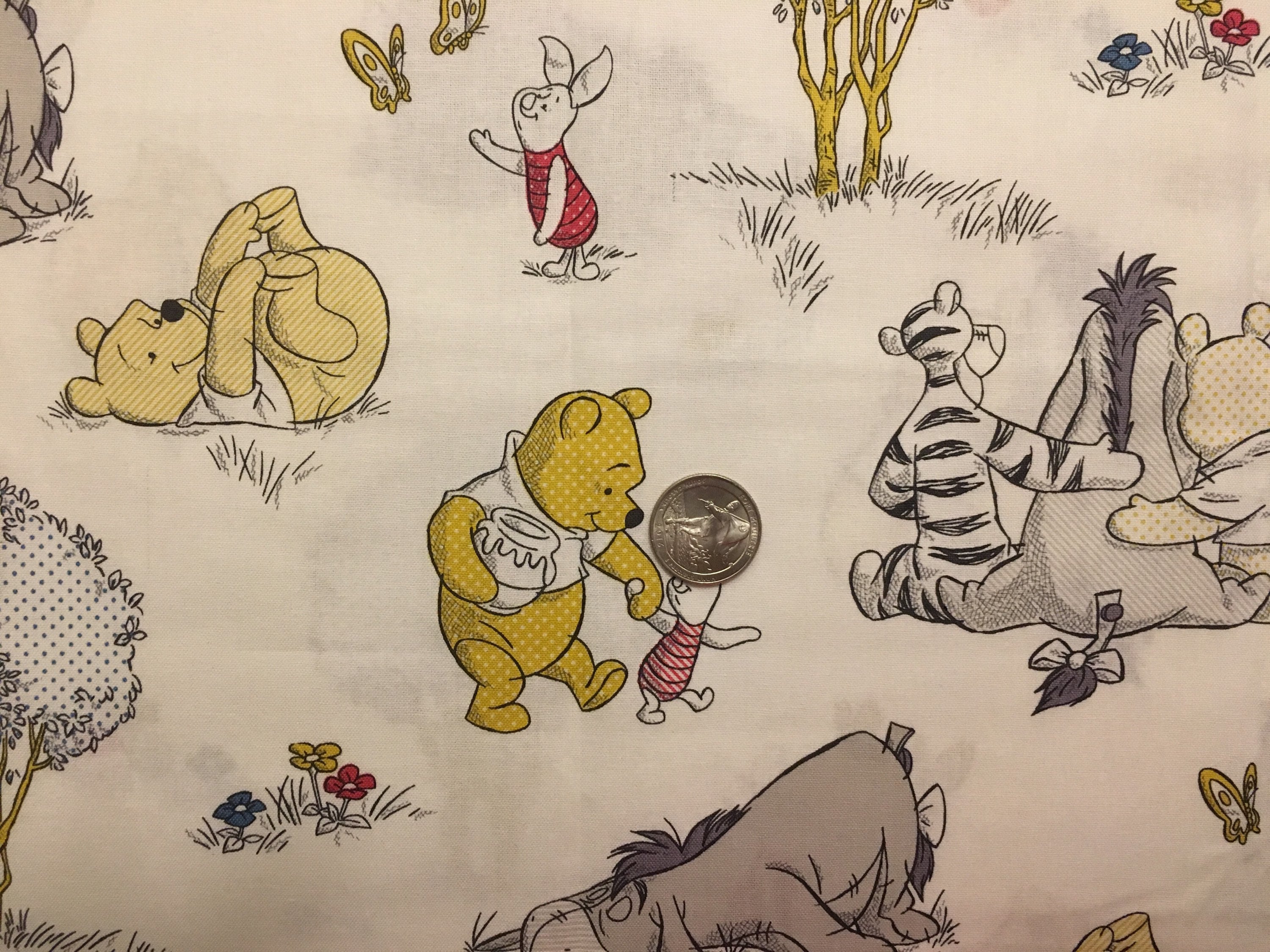 Winnie the Pooh Pooh Fabric Cotton Calico Fabric Quilting Etsy Canada
