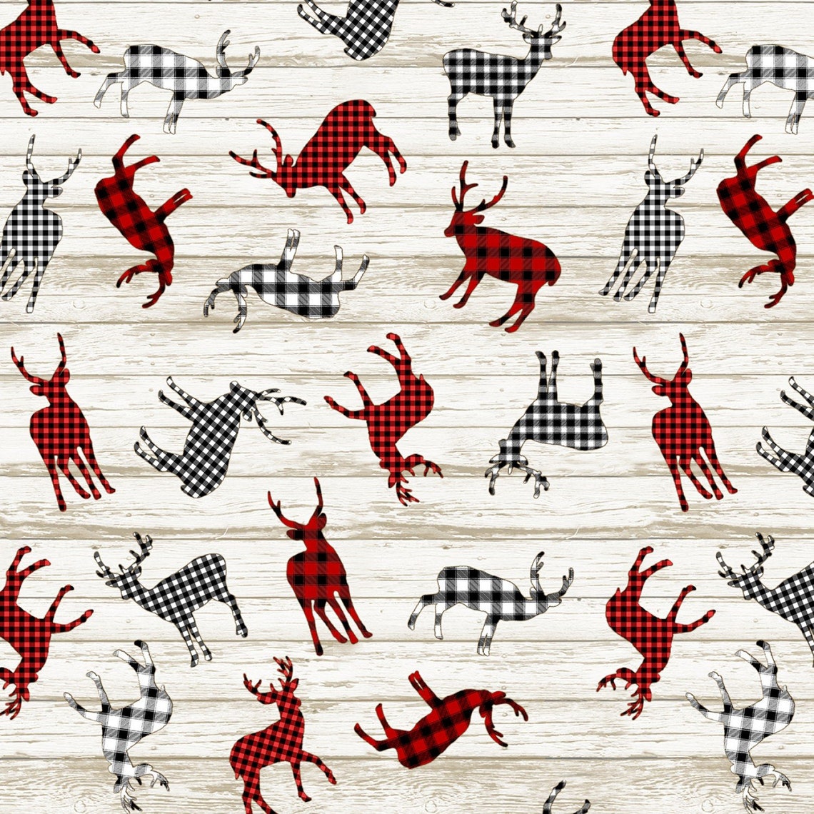 Christmas Fabric Deer Fabric Reindeer Fabric I'll Be Etsy UK