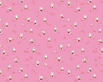 Alice in Wonderland, pink Alice fabric, Down The Rabbit Hole, Riley Blake, cotton quilting, White rabbit,  C12944-pink, rabbit chase pink