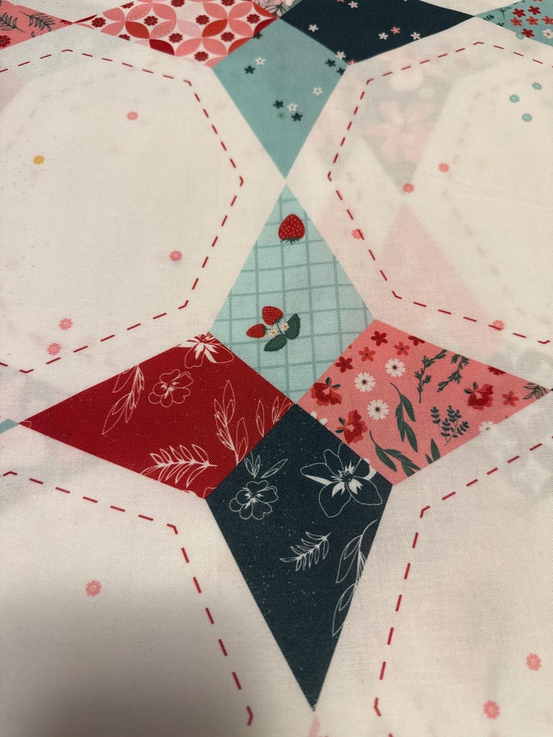 Wide back fabric, Riley Blake Fabric, quilt backing, Berry Market Star, 107/108 Wide Back, Star Multi, floral quilt backing, WB15748 image 2