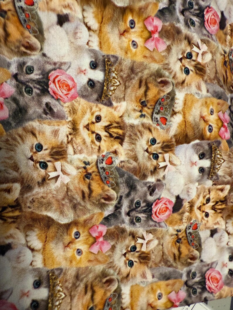 Cats and Roses, 100% Cotton, Timeless Treasures, Cat CD3579 Natural ...