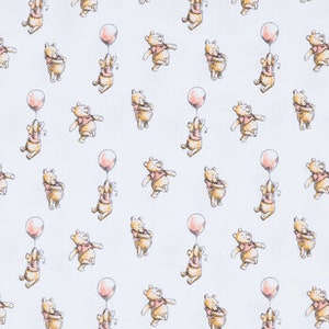 Winnie the Pooh, FLANNEL FABRIC, Pooh fabric, Pooh balloons, Springs Creative Fabric, Pooh Flannel,  cotton fabric,