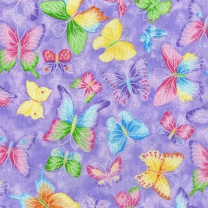 Butterfly fabric, Lavender butterfly, sparkle butterfly, Crystalline Butterfly,  cotton quilting fabric, sewing Fabric Traditions