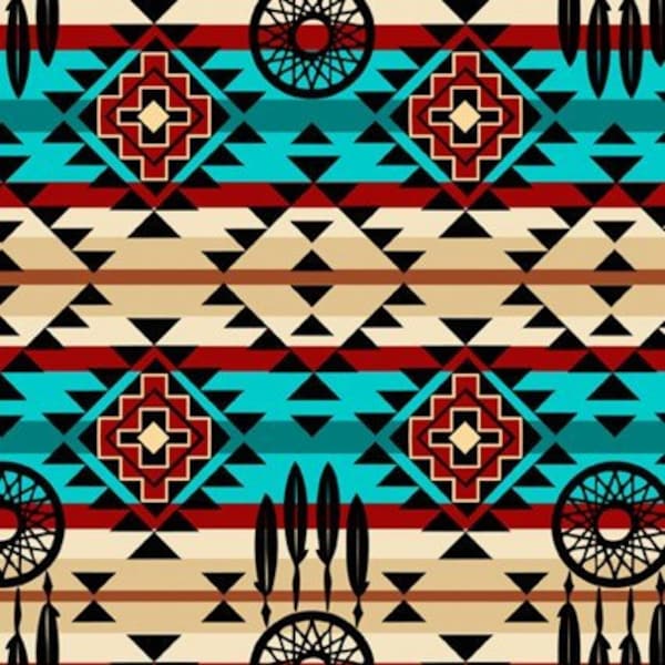 Dreamcatcher. Native Dreamcatcher, David's Textiles, DT-5363-6C-2, geometric patterns, geometric fabric,100% cotton, sewing quilting fabric