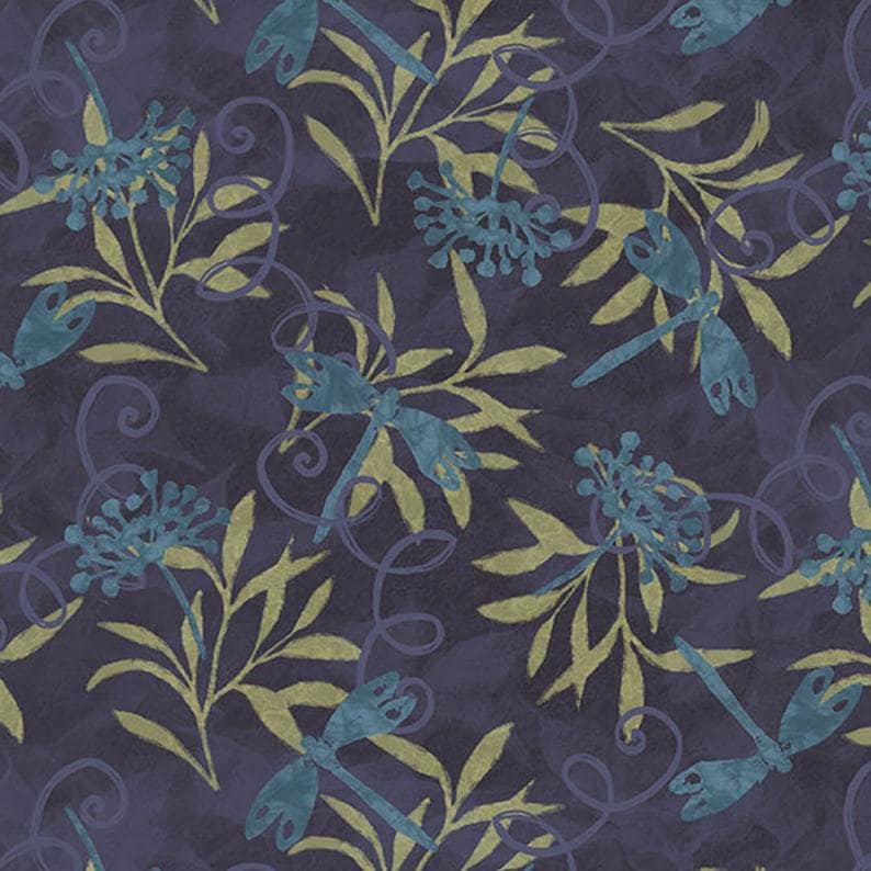 Jasmine fabric Floral Vine fabric Springs Creative, floral fabric Susan Winget dragonfly fabric Floral fabric Jasmine Dragonfly