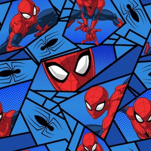 Tissu Spiderman, tissu super-héros, araignées Spiderman, coton pour patchwork et vêtements, tissu Marvel Comics, Springs Creative