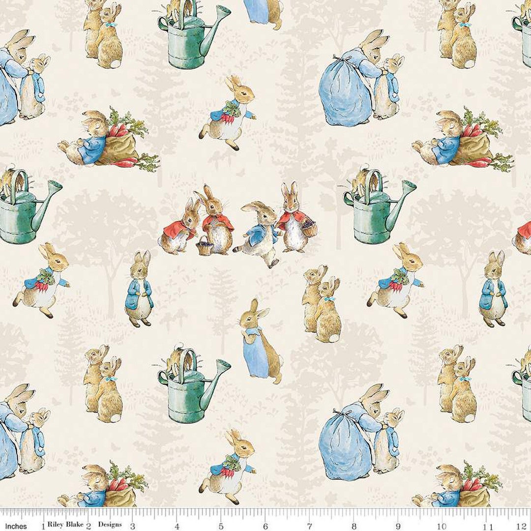 Peter rabbit fabric beatrix potter riley blake cotton quilting